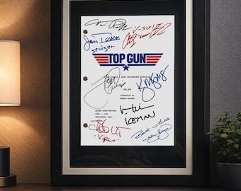 TOP, GUN Signed Movie Script, Framed 1986, Screenplay, Birthday Gift, Unique, Movie Lovers Gifts, Maverick, Goose, Iceman, Movie Memorabilia