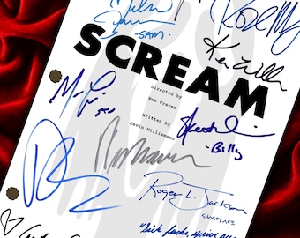 SCREAM, Signed, Movie Script, Birthday Gift, Horror Movie Gifts, Prop, Film Script, Screenplay, Autograph, Printed Replicas, Scream Merch