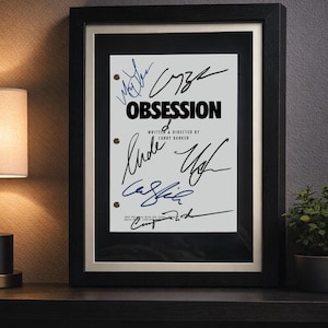 OBSESSION Signed Movie Script, Framed Screenplay, Unique, Birthday Gift, SCP, Movie Lovers Gifts, Movie Props, Curry Barker, One-Wish Willow