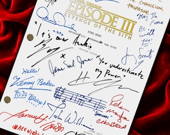 Star Wars, Episode III, Revenge of the Sith, Signed, Movie Script, Autograph, Screenplay, Unique, Birthday Gift, Movie Lovers Gifts, Replica