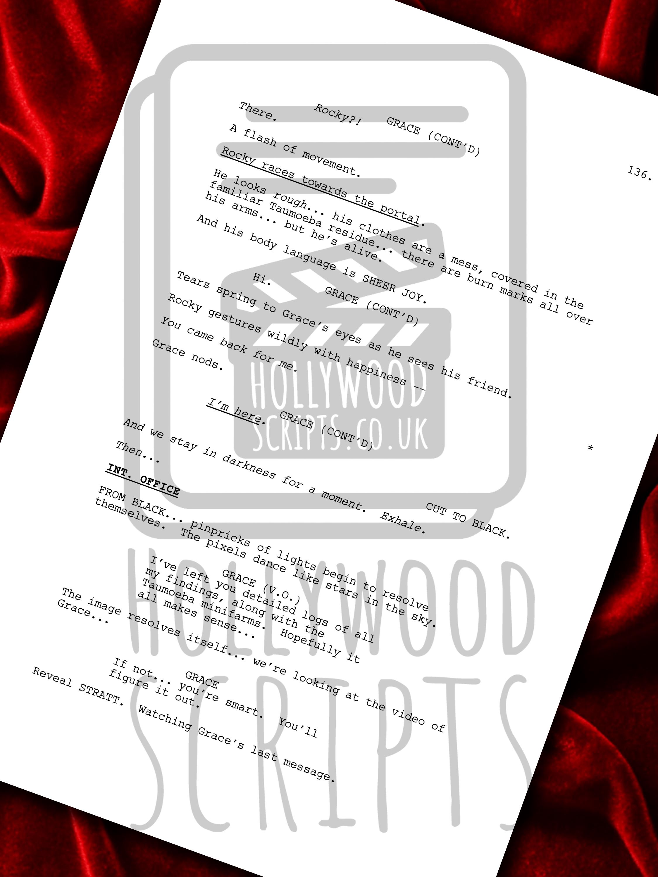 Project, Hail Mary Movie Script, Framed, Signed, Screenplay, Birthday ...