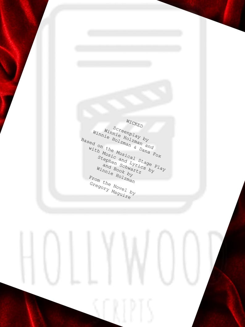 Script Presents Wicked Merchandise, Movie Script, Birthday Gift, Movie Lovers Gifts ...