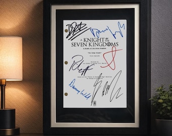 Caballero, guion piloto firmado y enmarcado de Seven Kingdoms, Dunk, huevo, arte de pared, réplica impresa, guion cinematográfico, autógrafos, utilería de películas
