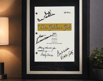 Golden, Girls, TV Script, Screenplay, Birthday Gift, Movie Lovers Gifts, Musical, Betty White, Autograph, Framed, Movie Memorabilia, Present