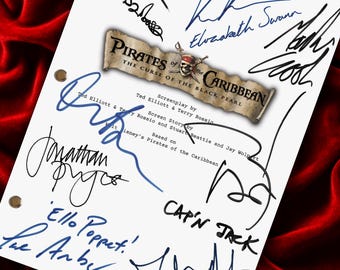 Pirates of the Caribbean, The Curse of the Black Pearl, Signed, Movie Script, Screenplay, Unique, Birthday Gift, Movie Lovers Gifts, Sparrow