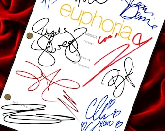 Euphoria, Signed Pilot Script, Screenplay, Jacob Elordi, Sydney Sweeney, Zendaya, Birthday Gift, Movie Lovers Gifts, TV Script, Movie Props