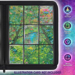 Bulbasaur Family Inspired Extended Art for Binder, S&V 151 TCG Binder Display, Digital Download, Michi Method