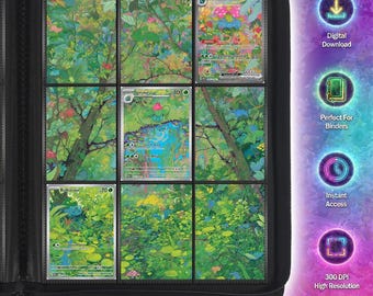 Bulbasaur Family Inspired Extended Art for Binder, S&V 151 TCG Binder Display, Digital Download, Michi Method