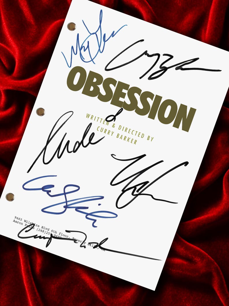 Obsession Address OBSESSION, Signed Movie Script, Screenplay, Unique, Birthday Gift ...
