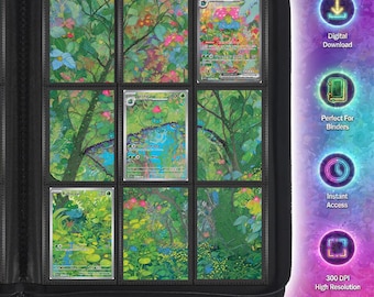 Bulbasaur Family Inspired Extended Art for Binder, 166, 167, 198, S&V 151 TCG Binder Display, Digital Download, Michi Method