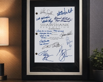 Guion de la película Cadena perpetua firmado, regalo de cumpleaños, regalos para cinéfilos, enmarcado, guion cinematográfico, guion de cine, recuerdos, Morgan Freeman