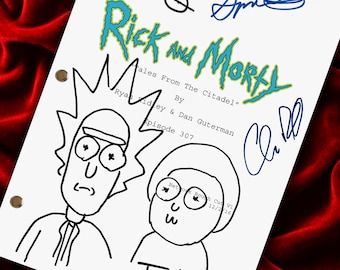 RICK, and MORTY Signed Pilot Script, The Ricklantis Mixup, Screenplay, Signatures, Birthday Gift, Movie Lovers Gifts, TV Script, Movie Props