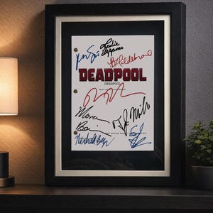 Deadpool, Signed, Framed, Movie Script, Screenplay, DC Comics, Unique, Birthday Gift, Movie Lovers Gifts, Movie Props, Wolverine, Fallout