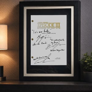 Revenge of The Sith, Star Wars, Framed Art, Signed Movie Script, Screenplay, Memorabilia, Movie Props, Birthday Gift, Movie Lovers Gifts,