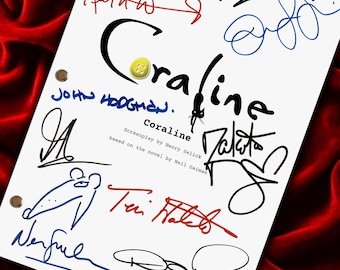 Coraline, Signed Movie Script, Screenplay, Birthday Gift, Movie Lovers Gifts, Horror Movie Gifts, Movie Props, Corpse Bride, Good Omens