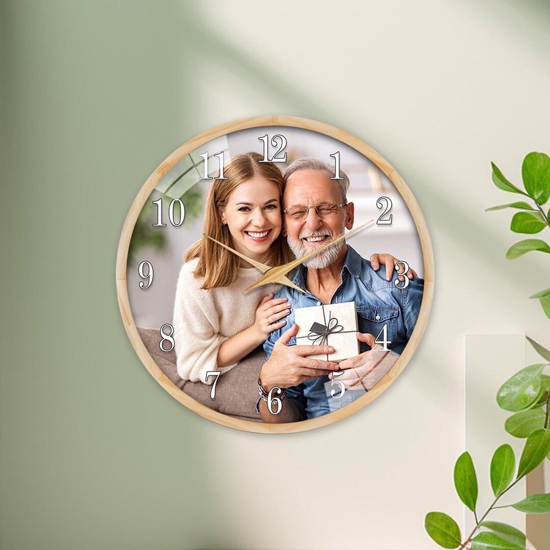 Personalised Dad Photo Wall Clock,custom Father's Day Gift ,daddy ...