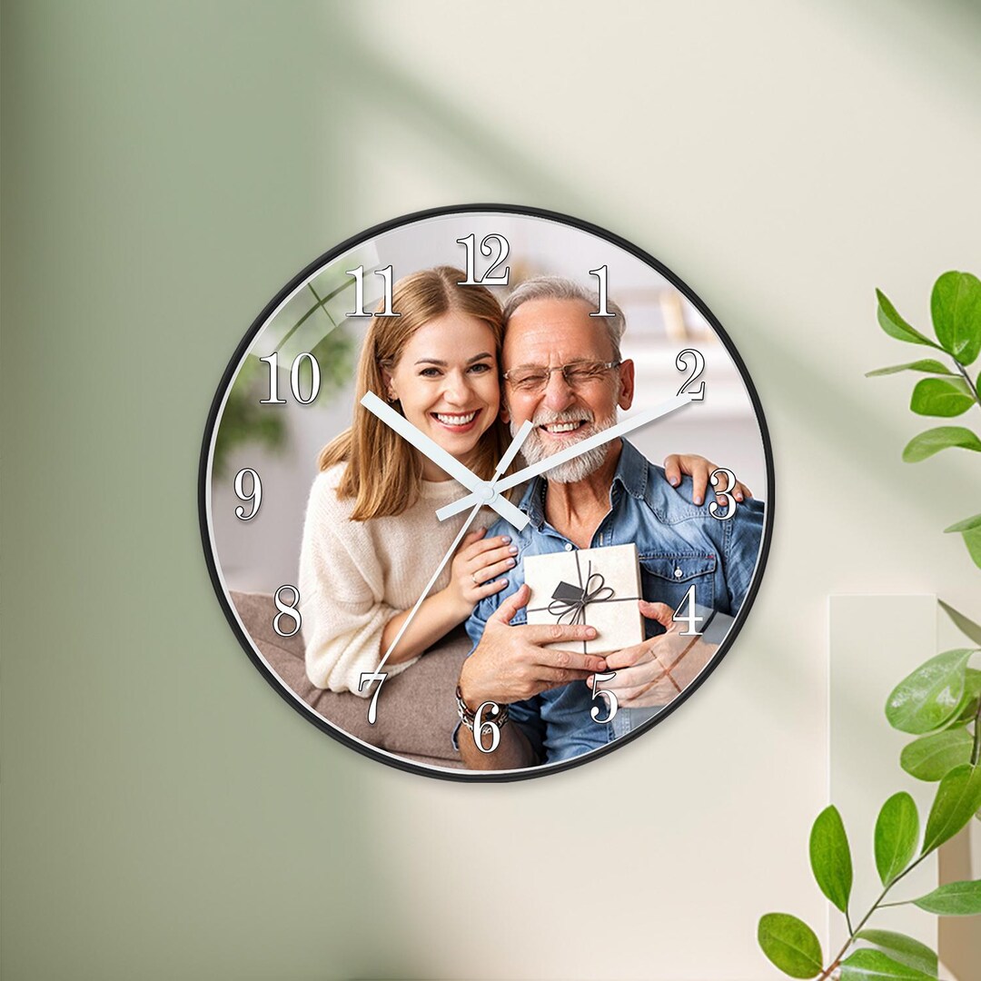 Personalised Dad Photo Wall Clock,custom Father's Day Gift ,daddy ...