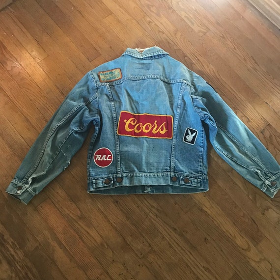 Vintage 70s Wrangler Distressed patch jacket