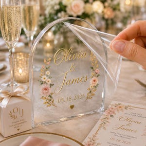 Custom Wedding Transfer Stickers, Gold Foil Rub-On Decals for Favors, Glasses and Gift Boxes