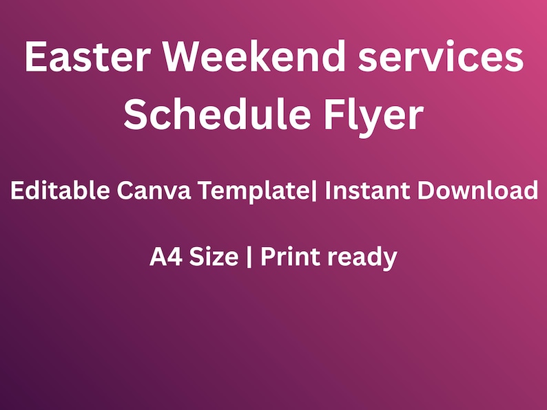 Easter Weekend Schedule| Holy Week Program Church Template| Canva ...