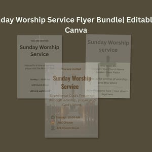 Sunday Worship Flyer Bundle|Minimal Basic Modern|Canva Church Flyer Templates