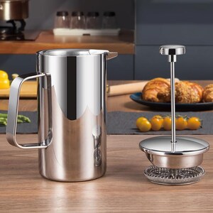 304 Stainless Steel French Press | Coffee Frothing and Filtering Device | Stainless Steel Coffee Pot | Coffee Set | Mother's Day Gift