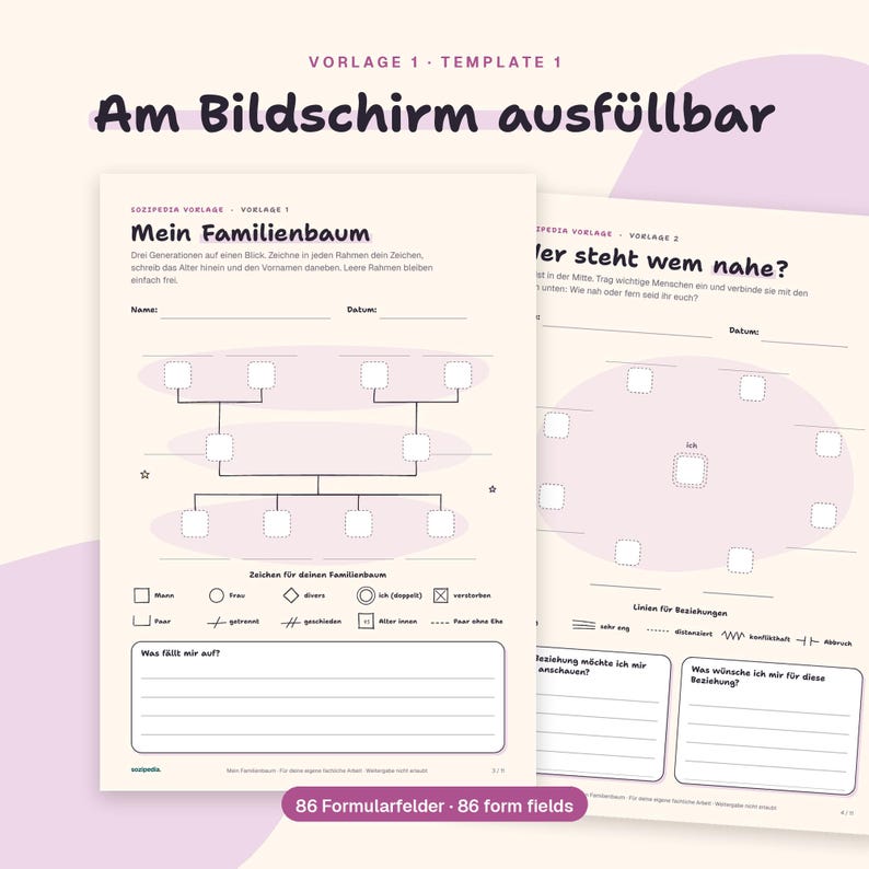 Genogram Worksheet | Family Tree Template for Social Work, Family ...