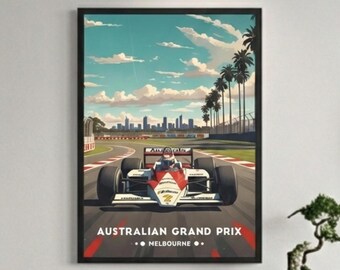 Australian Grand Prix Melbourne F1 Poster | Framed Vintage Motorsport Racing Wall Art