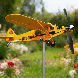 Metal Airplane Windmill, Spinning Aircraft Garden Decor Stake