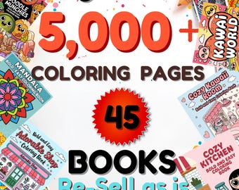 50,00+ Coloring Pages Mega Bundle |Bold and Easy|Kids & Adults (PLR MRR) (PDF Download)