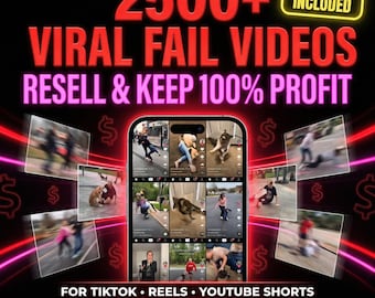 Más de 2500 videoclips virales / Contenido PLR MRR para TikTok y Reels (Descarga digital)