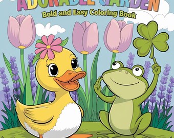 Dibujos para colorear de jardines adorables/ Fáciles y atrevidos/ Animales y naturaleza/ Para niños y adultos - Descarga digital