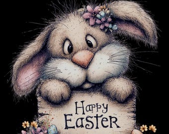 Paquete de 20 imágenes prediseñadas de saludos de Pascua, descarga digital