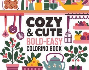 Dibujos para colorear de comida acogedora, camas y gatos: diseños atrevidos y fáciles (PDF)