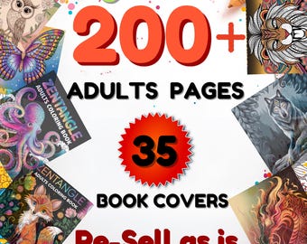 200+ Adult Zentangle Coloring Pages Mega Bundle | 35 Book Covers (PLR MRR)