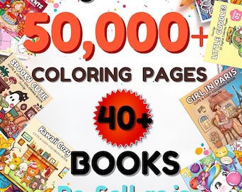 50,000+ Coloring Pages Mega Bundle | Coco Wyo Books|Kids & Adults (PLR MRR) (PDF Download)