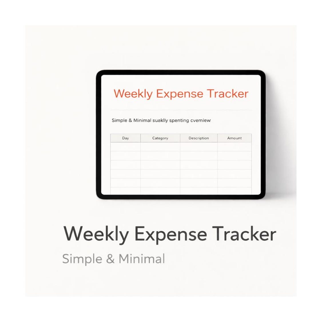 Weekly Expense Tracker Printable | Simple Budget Planner PDF | Minimal ...