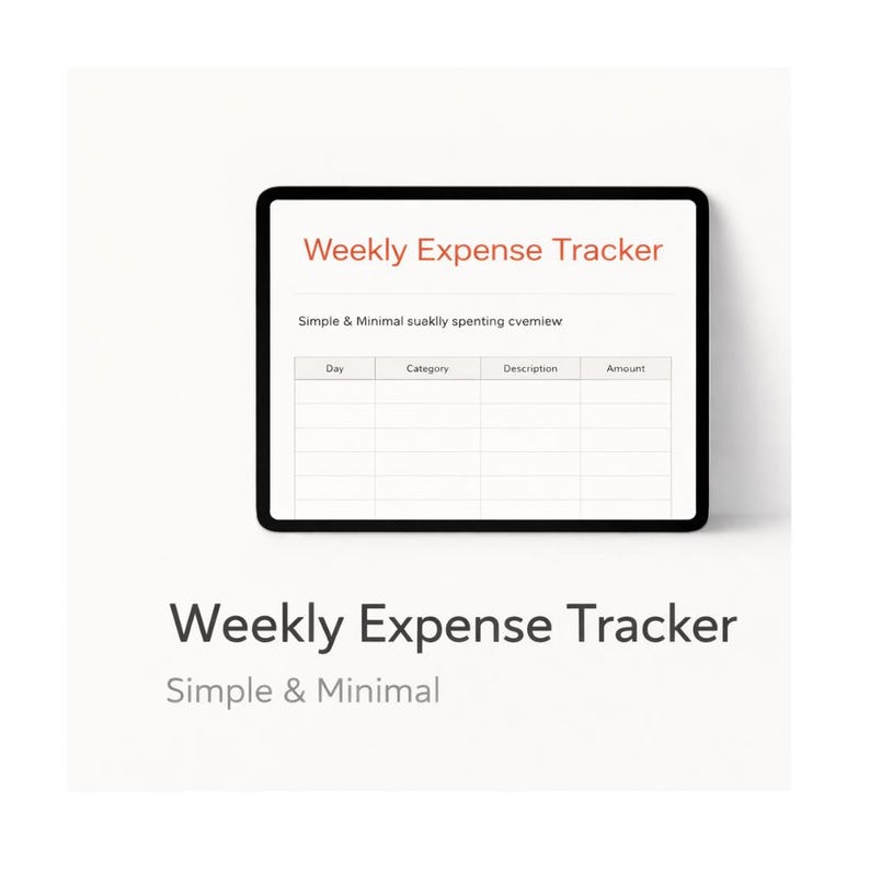 Simple Expense Table Weekly Expense Tracker Printable | Simple Budget Planner PDF | Minimal ...