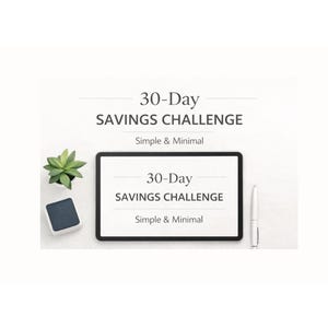 30-Tage-Spar-Challenge | Einfacher Geldspar-Tracker | Digitale Budget Challenge PDF