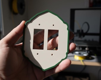 モダンミニマリストスイッチカバーSTL – 幾何学模様のデュアルカラー3Dプリント用ウォールプレート（デジタルダウンロード）