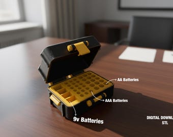 Caja de almacenamiento para pilas AA y AAA de 9 V STL / Organizador de pilas de 37"