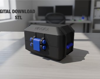 Caja de almacenamiento con cerradura y tapa abatible / Organizador modular