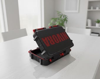 Caja de almacenamiento ancha y delgada con tapa abatible / Estuche organizador personalizable