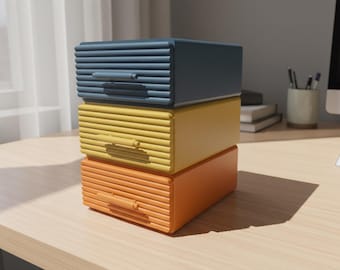 Organizador de cajones apilable modular STL / Caja de almacenamiento expandible imprimible en 3D / No requiere soportes