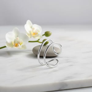 Double Layer Thin Wire Open Ring for Women Dainty Minimalist Jewelry Adjustable Fit