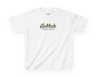 GoMode logo Kids Tee | Evolve or Expire camouflage text back