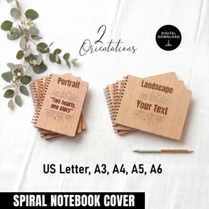 Spiral Notebook Cover Laser Cut File – US Letters, A3 A4 A5 A6
