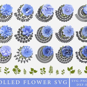 Rolled Flower SVG Bundle: 3D Paper Flower Templates (Digital Download)