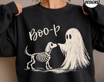 Image PNG de chien fantôme Boo P, motif de chien squelette pour Halloween, t-shirt chien fantôme pour Halloween, téléchargement numérique par sublimation effrayant