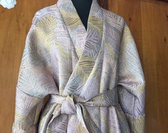 Metallic brocade kimono jacket